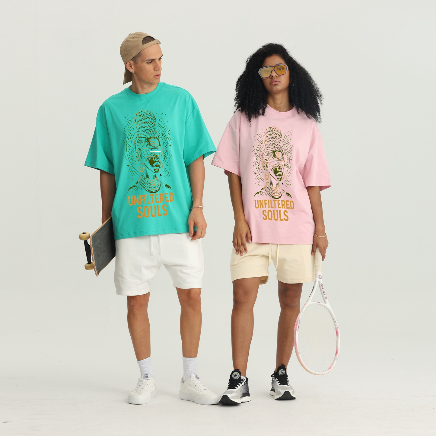 Afro futurist Crew-Neck Oversize T-shirt
