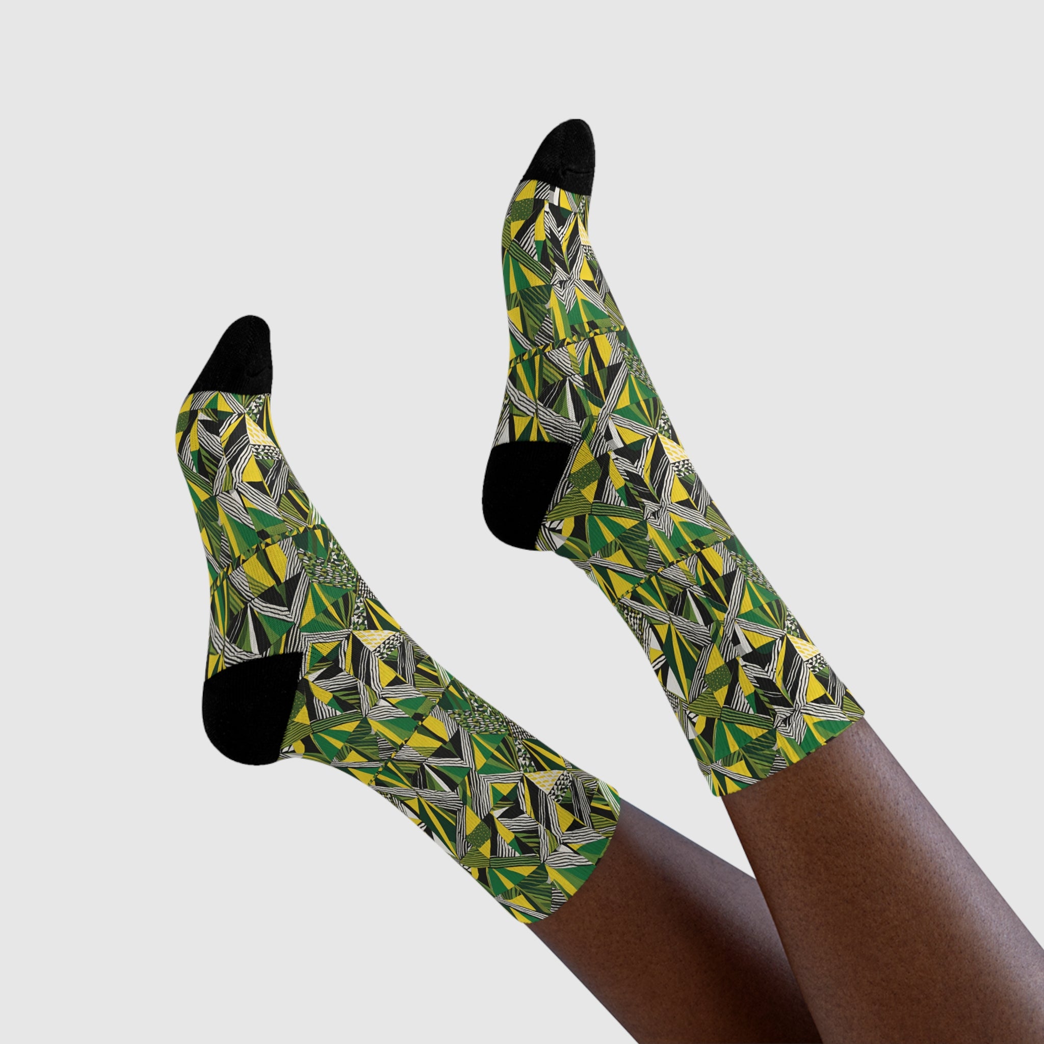 Chausettes vert motifs afro