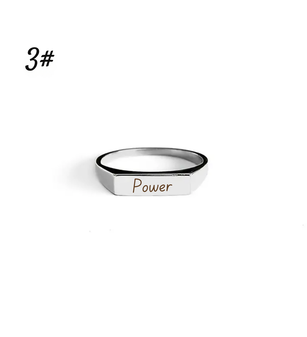 Bague femme mot gravé  – Acier Inoxydable