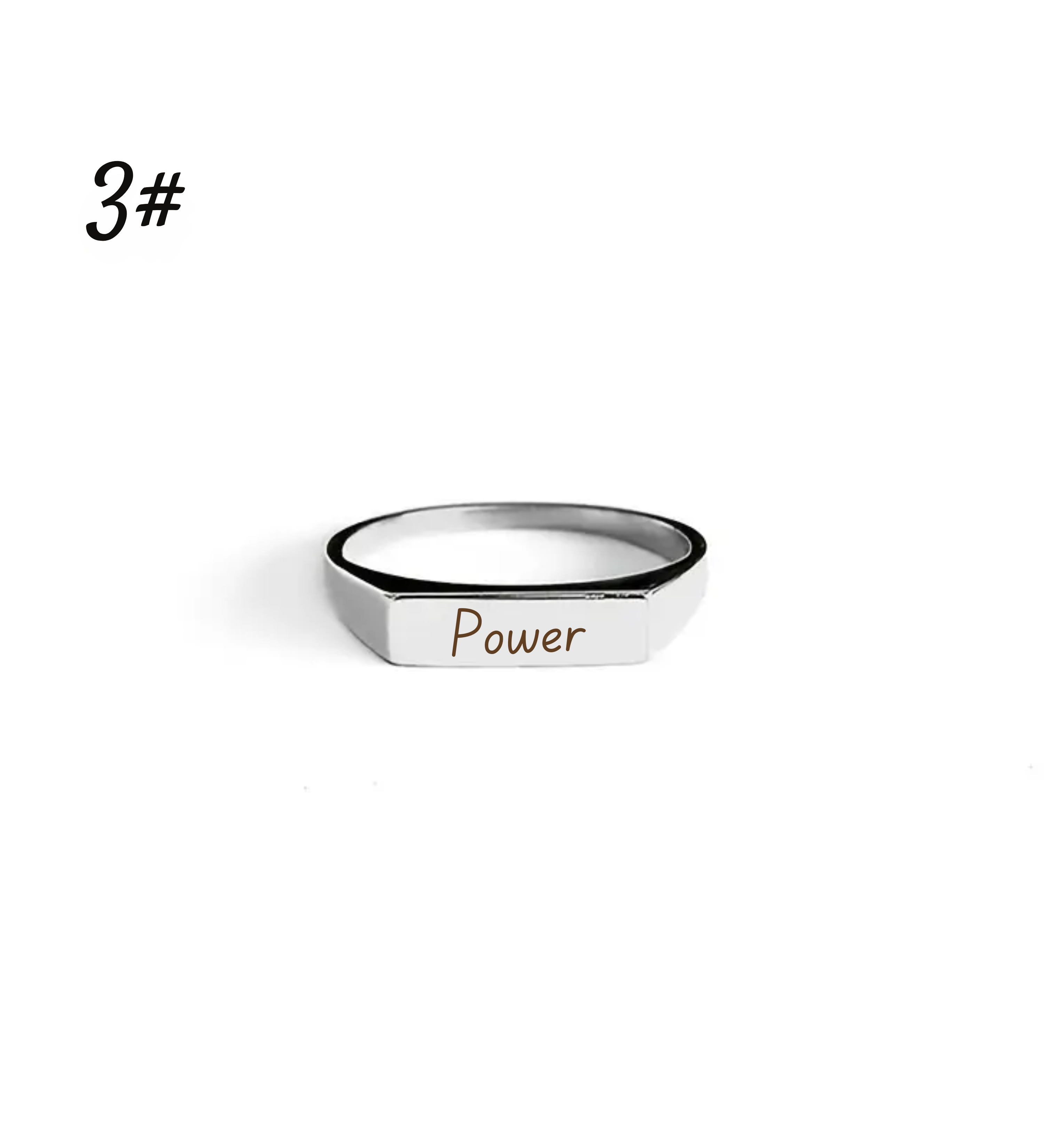 Bague femme mot gravé  – Acier Inoxydable