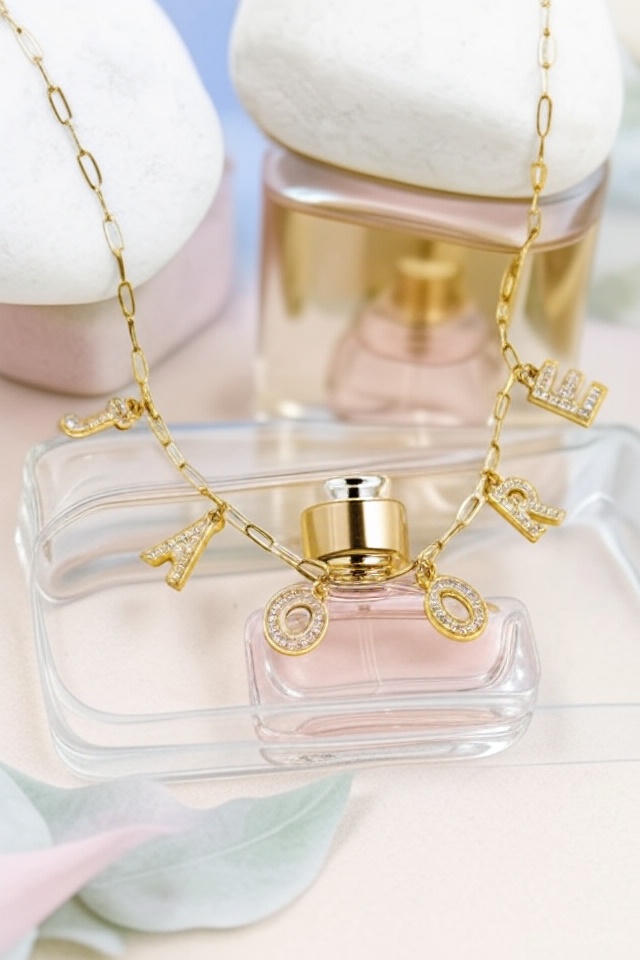 Collier “J’ADORE” en Acier Inoxydable – Chaîne Maille & Lettres Strassées | Bijou Tendance Femme