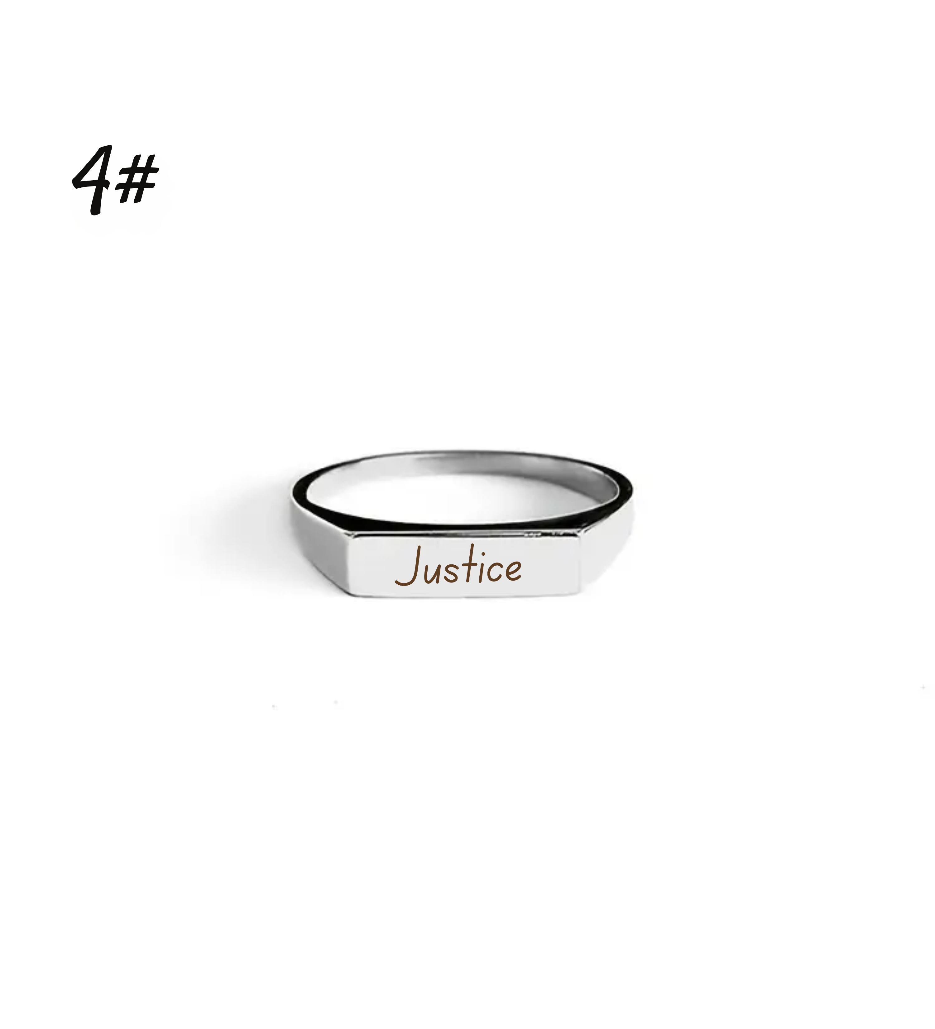 Bague femme mot gravé  – Acier Inoxydable
