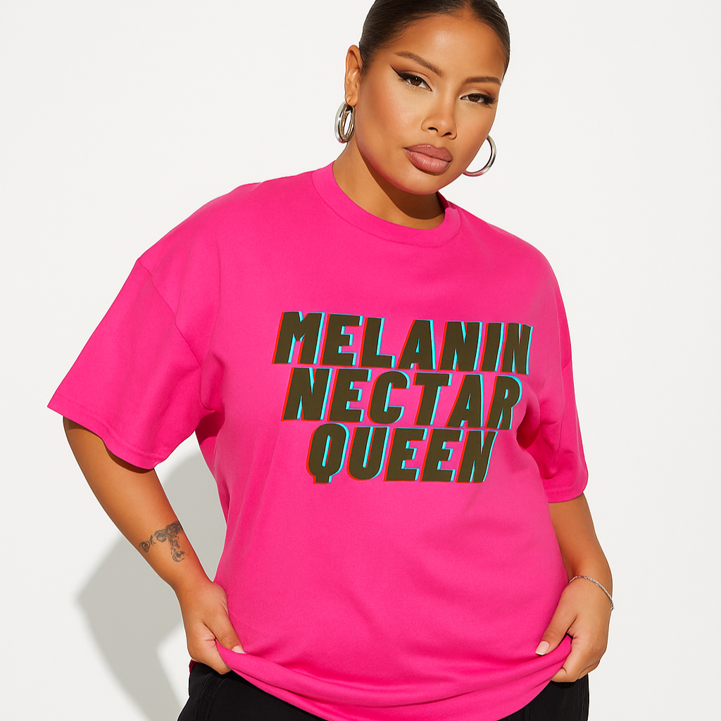 MELANIN Crew-Neck Oversize T-shirt