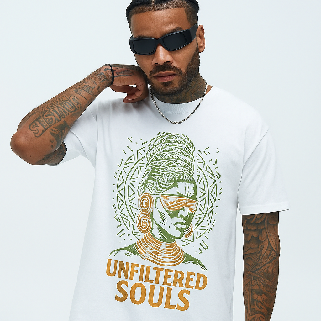 Afro futurist Crew-Neck Oversize T-shirt