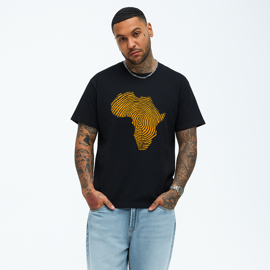AFRICAN MAP. Crew-Neck Oversize T-shirt