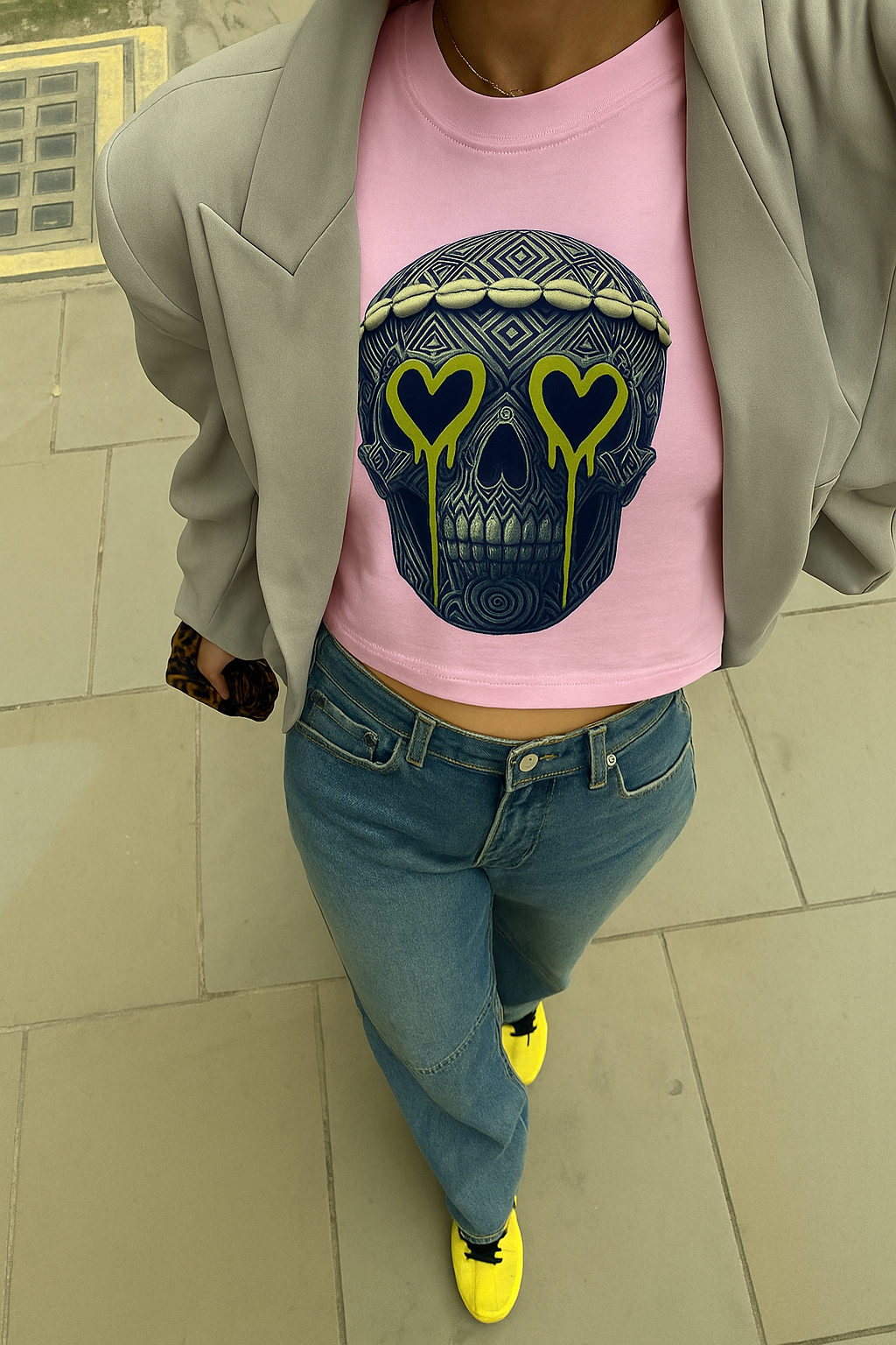 Gothic. Crew-Neck Oversize T-shirt