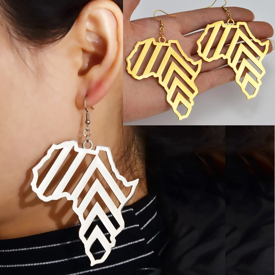 Boucles d'Oreilles Carte d'Afrique