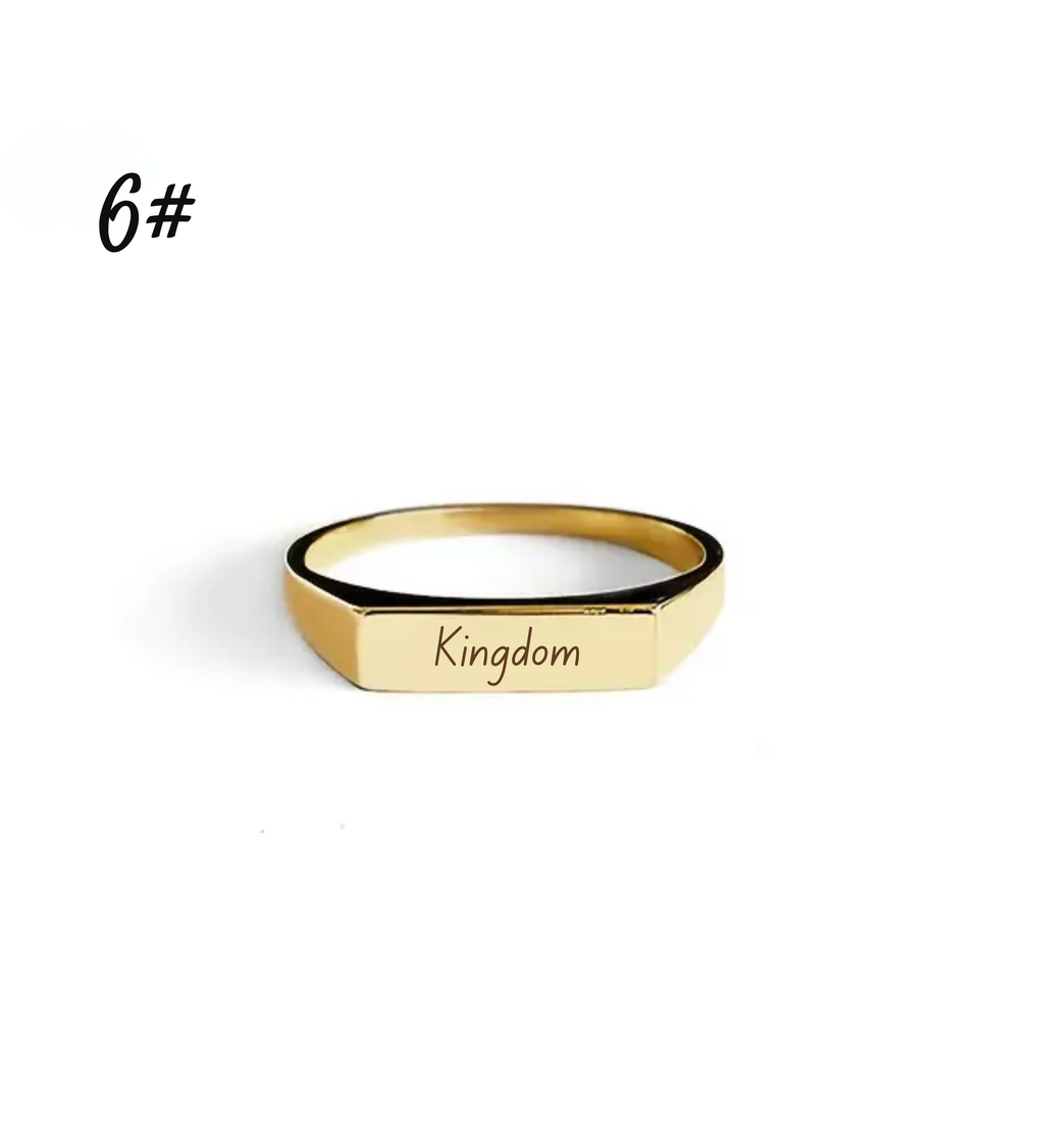Bague femme mot gravé  – Acier Inoxydable