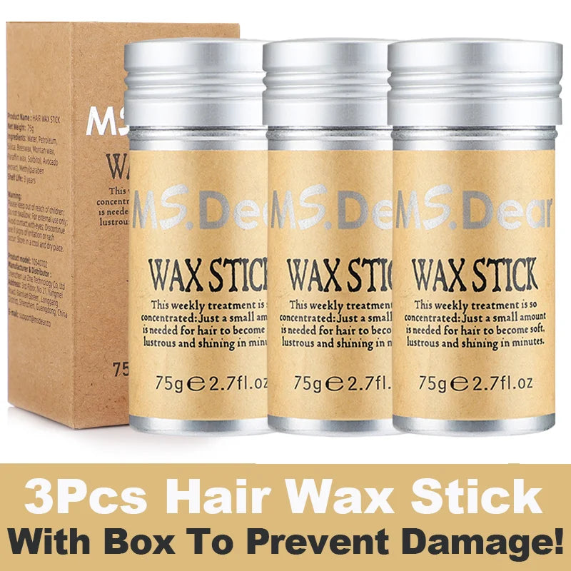 Professional stick wax, non-greasy, for men and women, anti-unruly hair.