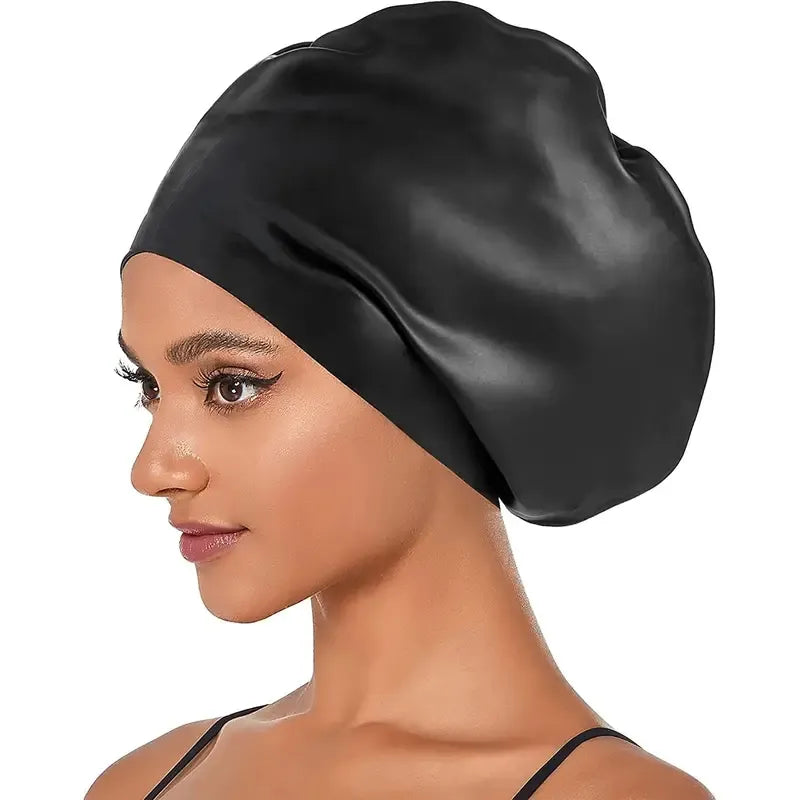 Bonnet de Bain Extra Large en Silicone pour Cheveux Longs Tresses Imperméable