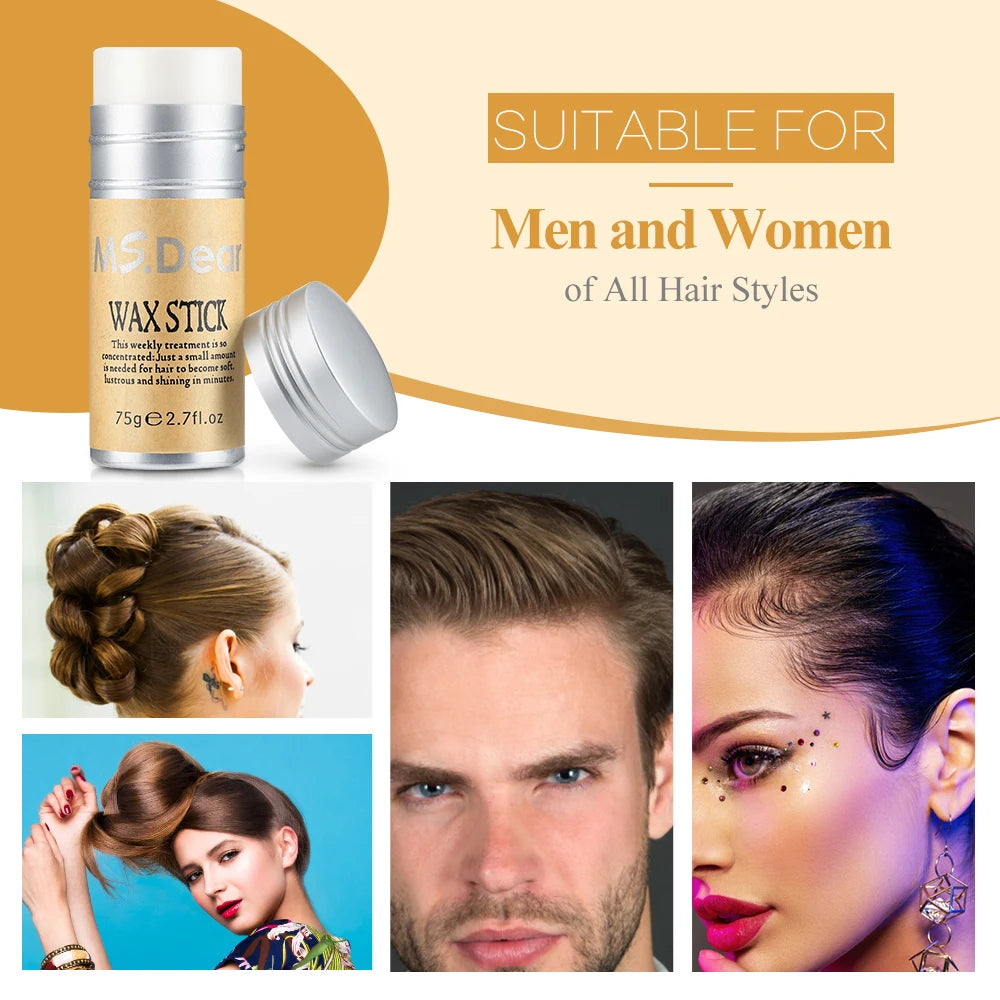 Professional stick wax, non-greasy, for men and women, anti-unruly hair.