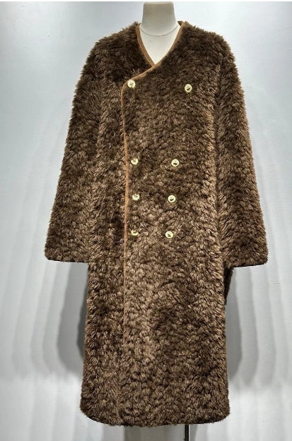 Manteau Réversible Fausse Fourrure & Suédine – Long & Élégant | Collection Spring/Summer 2026