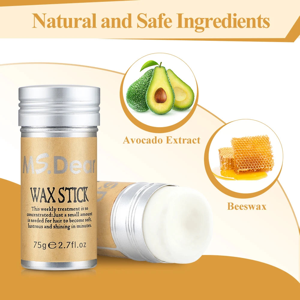 Professional stick wax, non-greasy, for men and women, anti-unruly hair.