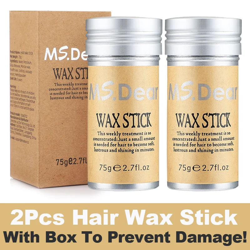 Professional stick wax, non-greasy, for men and women, anti-unruly hair.