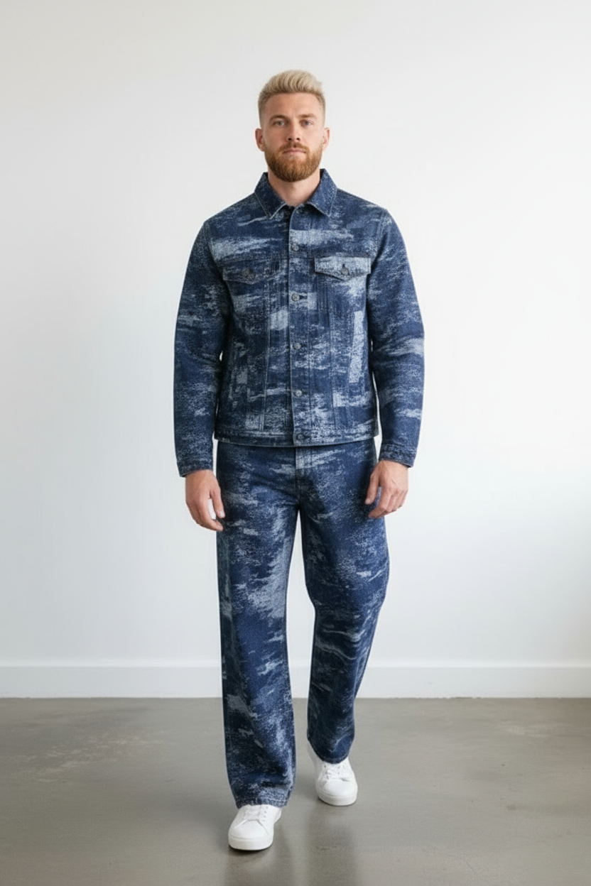 Ensemble Homme en Jean – Veste et Pantalon 100% Coton