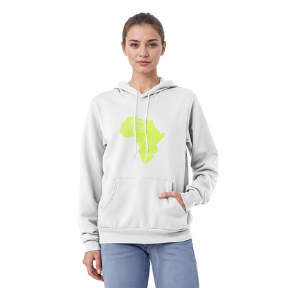 Kapuzenpullover mit Fingerabdruck und Afrika-Karte