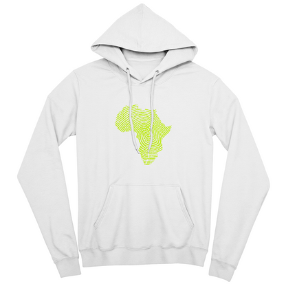 Kapuzenpullover mit Fingerabdruck und Afrika-Karte