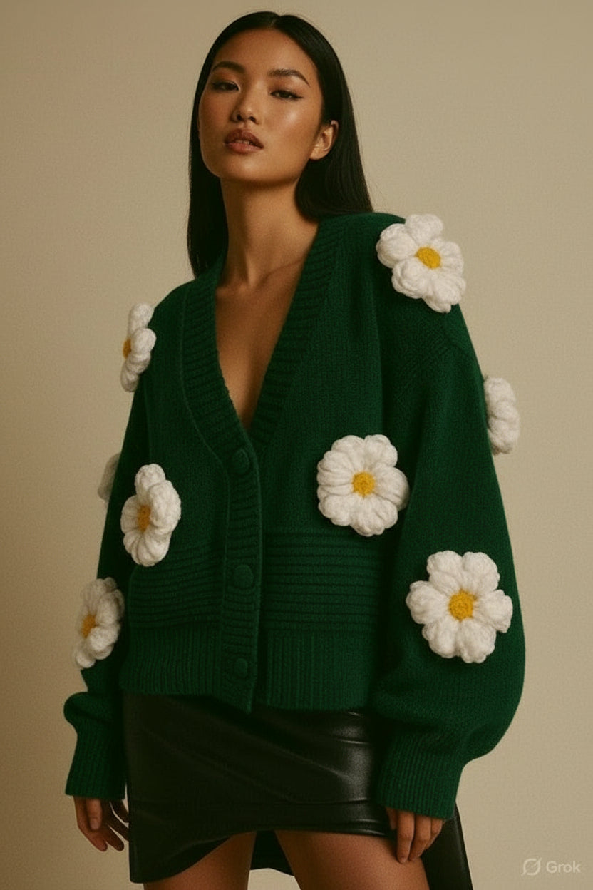 cardigan-fleurs-relief-oversize