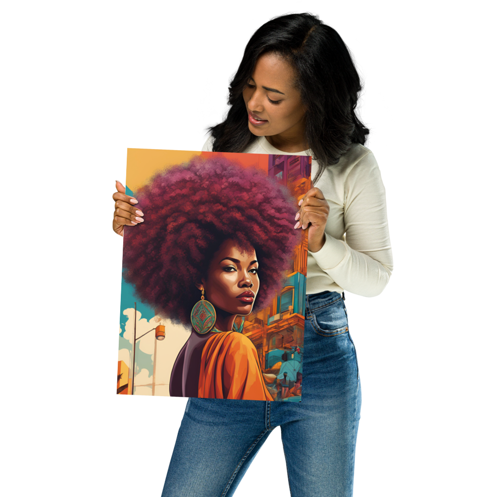 Poster cheveux afro multicolor